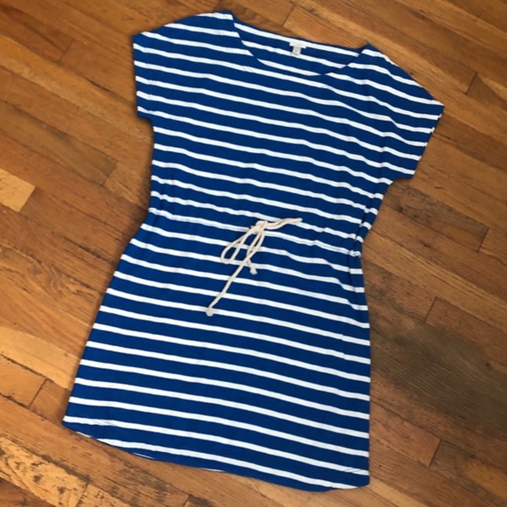 J CREW BLUE STRIPED DRESS XS